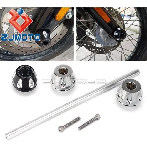 CNC Aluminum Motorcycle Wheel Protector Chrome Front Axle Fork Crash Slider Caps For Harley Softail Standard 2018 2019 2020 2021