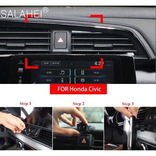 For Honda Civic 10th Gen 2016 2017 2018 2019 Special Car Mobile Phone Holder Air Vent Mount Cradle Smartphone GPS Stand Bracket