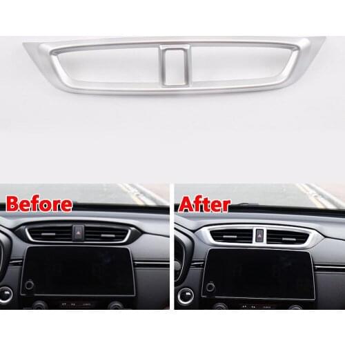 For Honda CRV CR-V 2017 2018 Center Console Air Conditioning Vent Cover Trim Chrome A/C Outlet Frame Decor Molding Car Styling