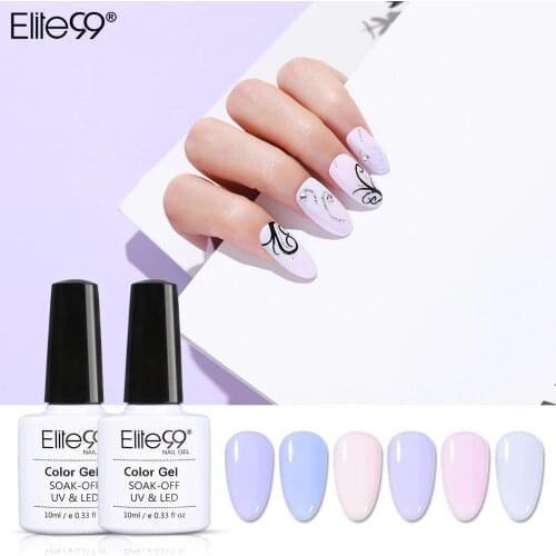 Elite99 10ml Lavender Color UV Gel Nail Polish Light Color Hybrid Nail Varnish For Manicure Semi Permanent Enamel Gel Paint