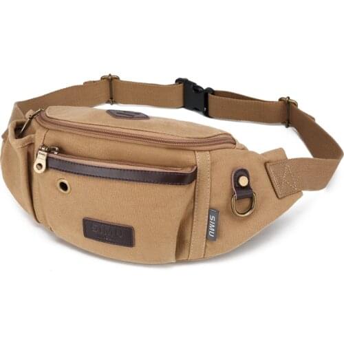 Canvas waist bag man wear-resistant multi-functional portable work site, personality Fashion Leisure Sports Man bag mobile phone