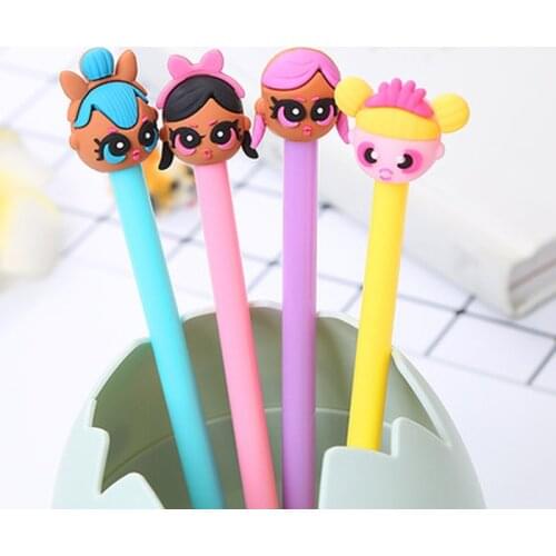 Surprise Doll Gel Pen Student Stationery Cute Pens Novelty Cartoons Kawaii Pens New Black Ink Gel Pen Kawaii School Supplies