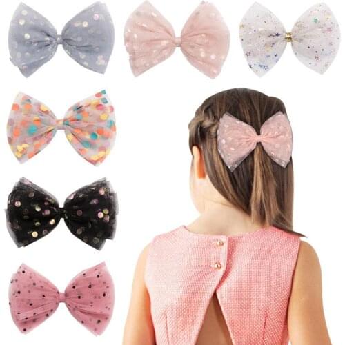 MAYA STEPAN 1 PCS Baby Girl Infant Hair Accessory Clothes Hairpin Newborn Clip Headwear Princess Children Cute Bow bowknot Lace