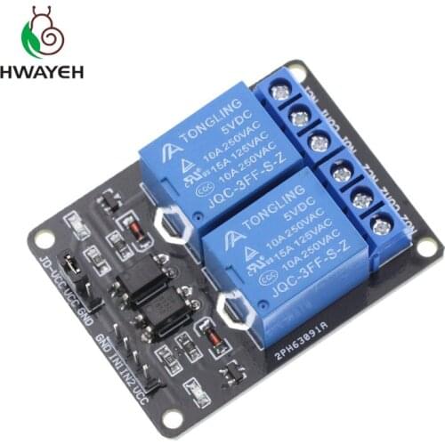 1PCS/LOT New 5V 2 Channel Relay Module Shield for Arduino ARM PIC AVR DSP Electronic 10A