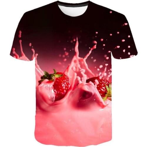 Men T -Shirt Personality Print Casual Short Sleeve 2020 Fashion Fruit Print Men T -Shirt 3d Pattern Summer Cool Tops Tee Men