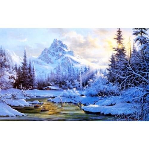 A2570 11CT/14CT/18CT/25CT/28CT night snowing patterns Counted Cross Stitch DIY Cross Stitch Kits Embroidery Needlework Sets