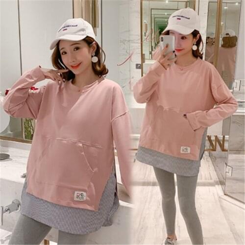 Maternity Clothes Spring Autumn One Piece Layer Look Maternity Tops 2pcs Maternity Dress Set For Pregnant Women 2 Pcs Clothing