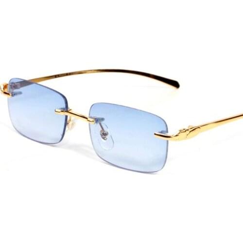 Pawes Glasses Frame Men Sunglasses Gold Rimless Eyeglasses for Anti Reflective Clear Lens Prescription Spectacles Tiny Leopard