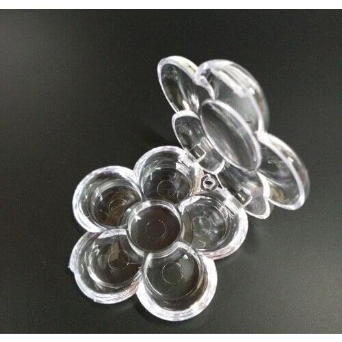 50 pieces/lot) Empty clear Eye shadow case 6 Pans makeup compact mini small Eyeshadow Palette Case with 6 compartments