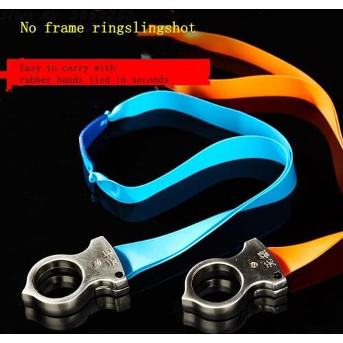 Powerful Finger Slingshots Slingshot Ring Hunting Catapult Metal with Rubber band Outdoor Outdoor Hunting Slingshot Hunt Tool