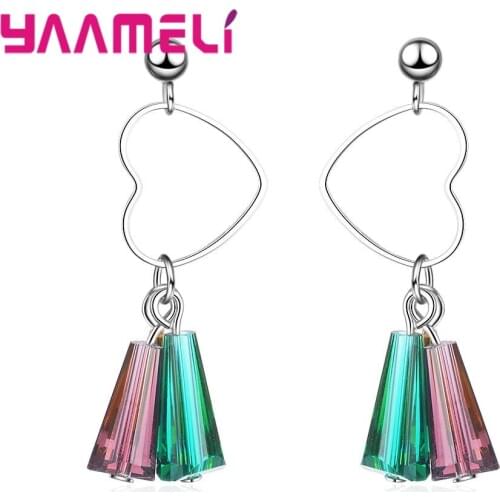 925 Sterling Silver Coloured Glaze Drop Earrings for Women Ethnic Jewelry Accessories Windbell Glass Dangle Ear Brincos