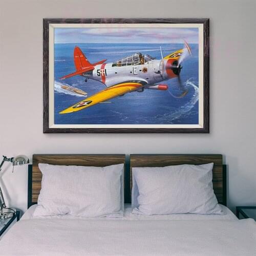 T027 War Plane Flight Operations Retro Classic Painting 70 Custom Silk Poster Home Deco Wall Art Christmas Gift