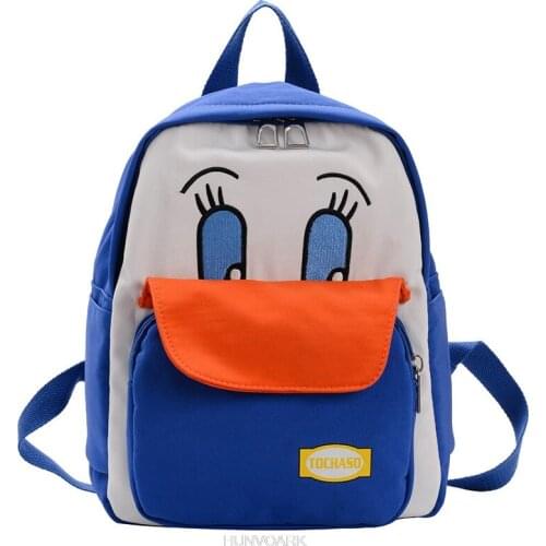 Donald Duck School Bags Solid Nylon Students Backpack Boys Girl Kindergarten Bag Kawaii Trendy Korean Style Mochila Infantil