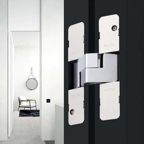 Solid Invisible stainless steel spring cross hinge folding concealed cabinet wooden door outer opening garden hut shed hinge