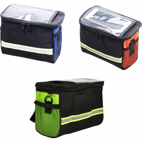 Mountain Bike Front Basket Pannier Bicycle Frame Tube Handlebar Bags Outdoor Cycling Bags 20cm*15cm*12cm 1PC Orange Blue Green