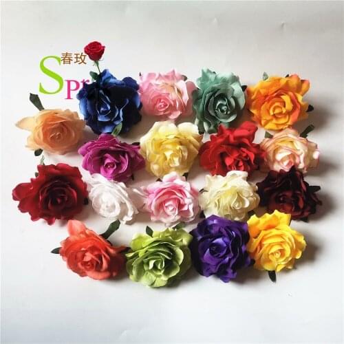 SPR Hot 100 pieces of 11cm flower head mini silk artificial flower decoration home wedding decoration DIY wreath headdres
