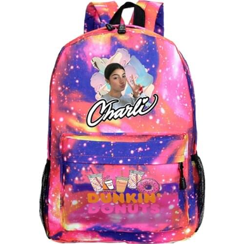 Women Charli Damelio Backpack Beautiful Girls Teens Laptop Travel Knapsack Students Rucksack Kids Cartoon School Bags Mochila