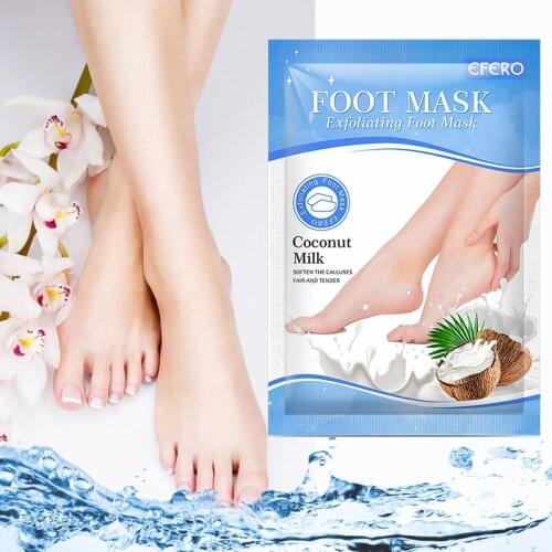 2Pair Moisture Foot Mask Peeling Callus Remove Dead Skin Cuticles Heel Coconut Exfoliating Feet Mask for Legs Socks for Pedicure