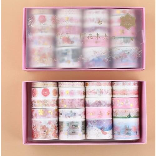 20 Rolls Washi Tape Adhesive Stylish Compact Paper Decoration Stamping Tape for Diary