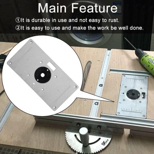 235*120*8mm Router Table Insert Plate Woodworking Benches Aluminium Wood Router Trimmer Models Engraving Machine with Ring Tools