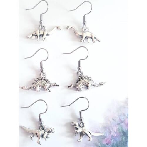 3 Pairs/set Ceative Handmade Earrings Dinosaur Earrings Cool Animal Gift Dinosaur Jewelry Gift Halloween Gift