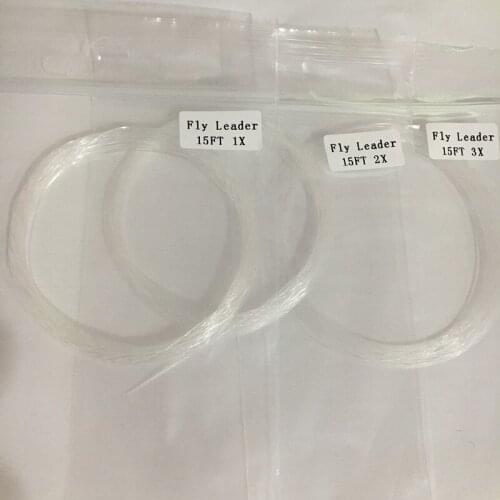 50PCS/LOT Free Shipping Quality Nylon Fly Leader Tapered Leader Fly Fishing 15FT 0X-6X