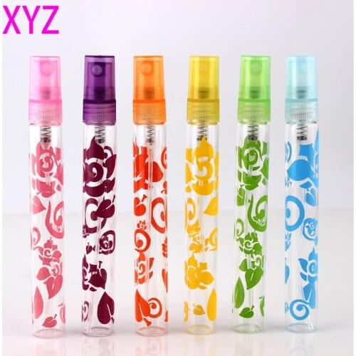 6Pcs Mini Rose Crystal Glass Perfume Spray Bottle 10ml Spray Makeup Atomizer Portable Cosmetic Bottle