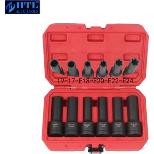 6pcs E Type Socket Set / Six Angle extended Plum type sleeve 110mm length Sleeve tool kit