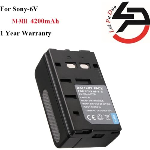 6V 4200mAh NI-MH NP-77H Replacement Camera Battery For Sony NP-66 NP-67 NP-68 NP-77 NP-98 NP-77H NP-55