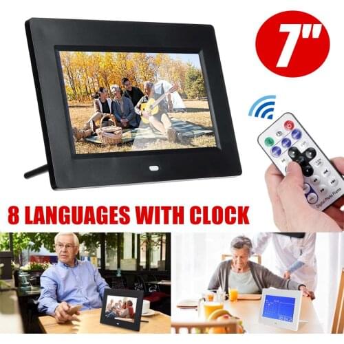 7inch 8 Selectable Languages Frames for Pictures Photo Album Digital Photo Frame HD Beautiful Home Decor with Remote Control