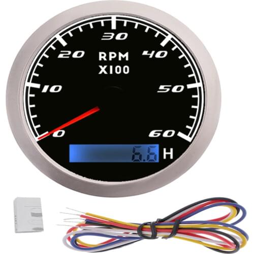 85mm Waterproof Car Boat Tacho Meter With Engine Hours &Backlight 3000/6000/8000 RPM Tachometer Gauge fit for 9~32V
