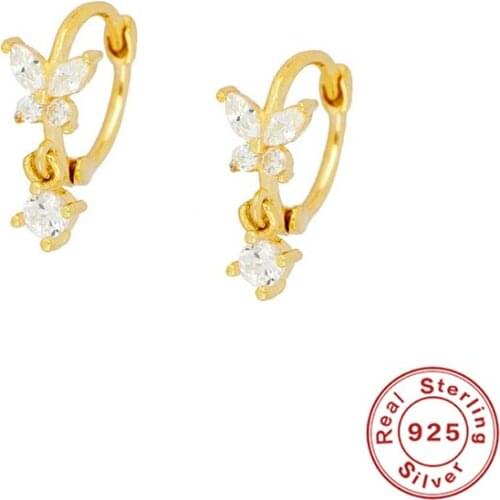 Canner 925 Sterling Silver Earring For Women Personalized Bee Zircon Pendientes Huggies Earrings Dangle Kolczyki Damskie 1 Pair