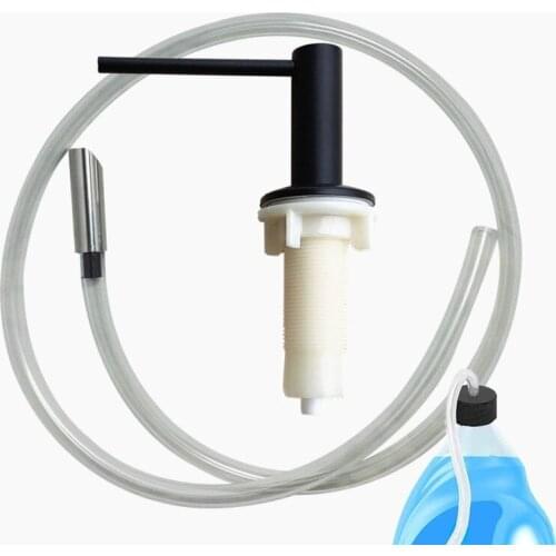 Bathroom Liquid Soap Dispenser Extension Tube Kit Stainless Steel Head 39" Silicone Tube Kitchen Sink Pump with Check Valve