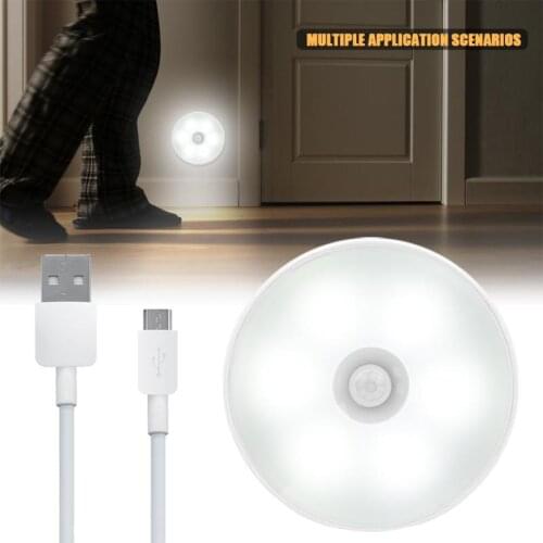 USB Energy-saving Motion Sensor Night Lights Infrared Sensor LED Lamp Corridor Stairs Cabinet Closet Wall Lamp For Bedroom Decor
