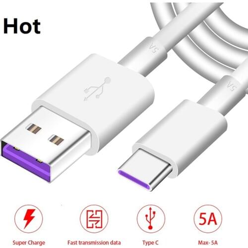 5A USB Type C Cable For Huawei Mate 20 P20 Honor 10 Xiaomi Redmi Note 7 Pro Cable Charger Cord Quick 3.1 Phone Wire 3.0