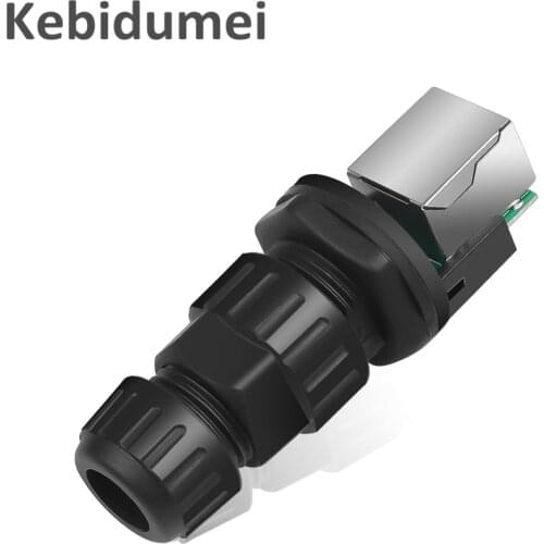 Kebidumei IP68 Waterproof RJ45 Connectors M19 adapter Plug Panel Mount RJ45 CAT5 CAT6 Cable socket For Ethernet LAN Network