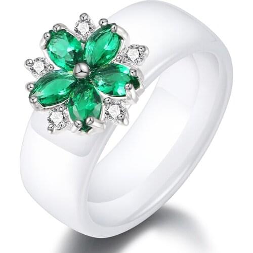 925 Sterling Silver Ceramic 8MM Ring Personality Temperament Jewelry For Women Accessories Exquisite Fashion Single Products