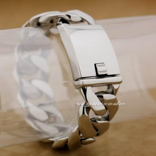 LINSION Huge 316L Stainless Steel Mens Bracelet Biker Rock Punk Link Chain 5C005 Free Shipping