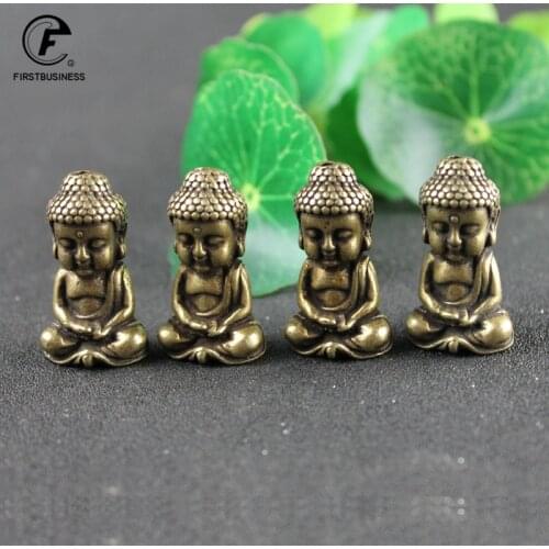 Mini Copper Tathagata Buddha Statue Small Car Ornament Home Decor Accessories Religious Sculptures Living Room Desktop Decor