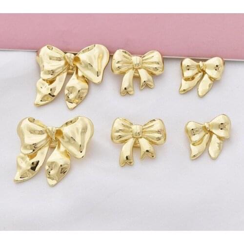 Fashion KC Gold C Shape Clip Buckle Retro Alloy Bowknot Buckle Ribbon DIY Handmade Earrings Headwear Accessories