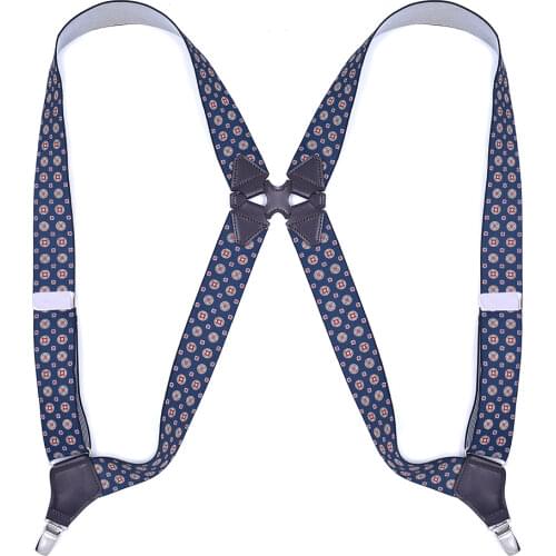 Vintage Suspenders for Men Side Clip Style 3.5cm Wide Heavy Duty Big Tall Adjustable Elastic Hip-Clip Trouser Braces Dad Gifts