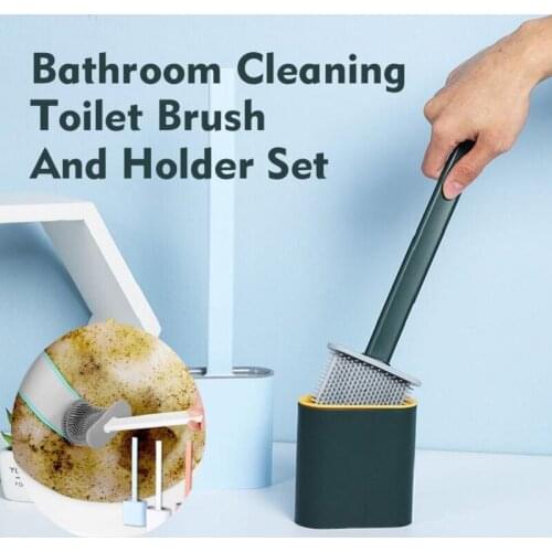 Holder Set Silicone Toilet Brush And Bathroom Toilet Cleaning Brush with Toilet Brush Holder Cleaning Brush Set Mothers Day