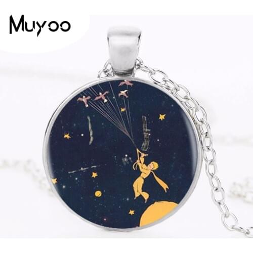 New The Little Prince Pendant Necklace Glass Movie Photo Pendants Jewelry Round Chain Handmade High Quaity Gifts For KIDS HZ1