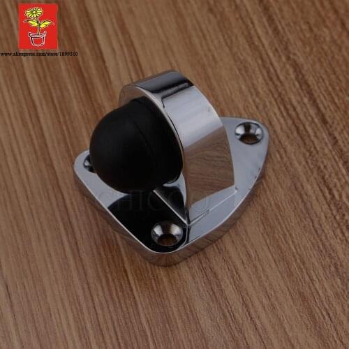 Wholesale 10PCS Zinc alloy Triangular Base polish chrome door stop decorative wall mounted Door stops