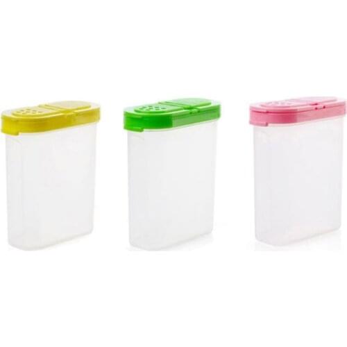 50LB Plastic Food Seasoning Container Kitchen Spice Box Double Lid Cereal Condiment