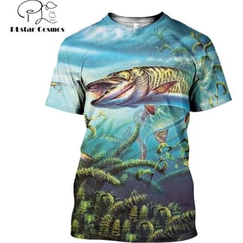 Drop shipping summer Fashion T shirt Fishing art 3D Printed t shirt Harajuku Short sleeve shirt Unisex Casual T-shirt tops