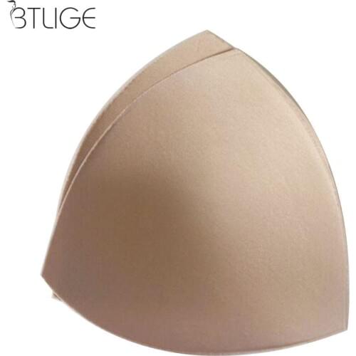 1pair Triangle Cups Bikini Bra Pad Chest Push Up Insert Padding Foam Bra Removeable Pads Enhancer For Swimsuit Accessories R5F1