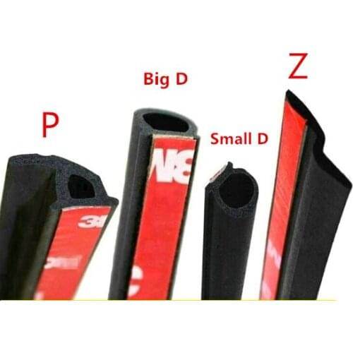 5meter Car door Z/D/P type ruber Sealing Strip 3M Adhesive Sound proofing water/dustproof high quality seal strip