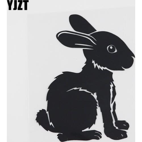 YJZT 10.3CMX13.1CM Cute Bunny Rabbit Kids Decal Vinyl Car Sticker Black/Silver 8A-0099