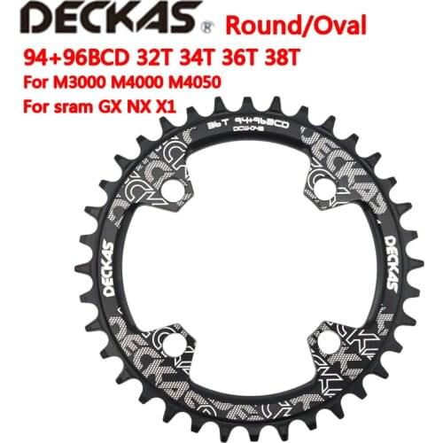 Deckas Round / Oval 94 + 96mm 94 / 96BCD 32/34/36/38 T MTB mountain bike Chainring for shimano ALIVIO M4000 M4050 NX GX X1 crank
